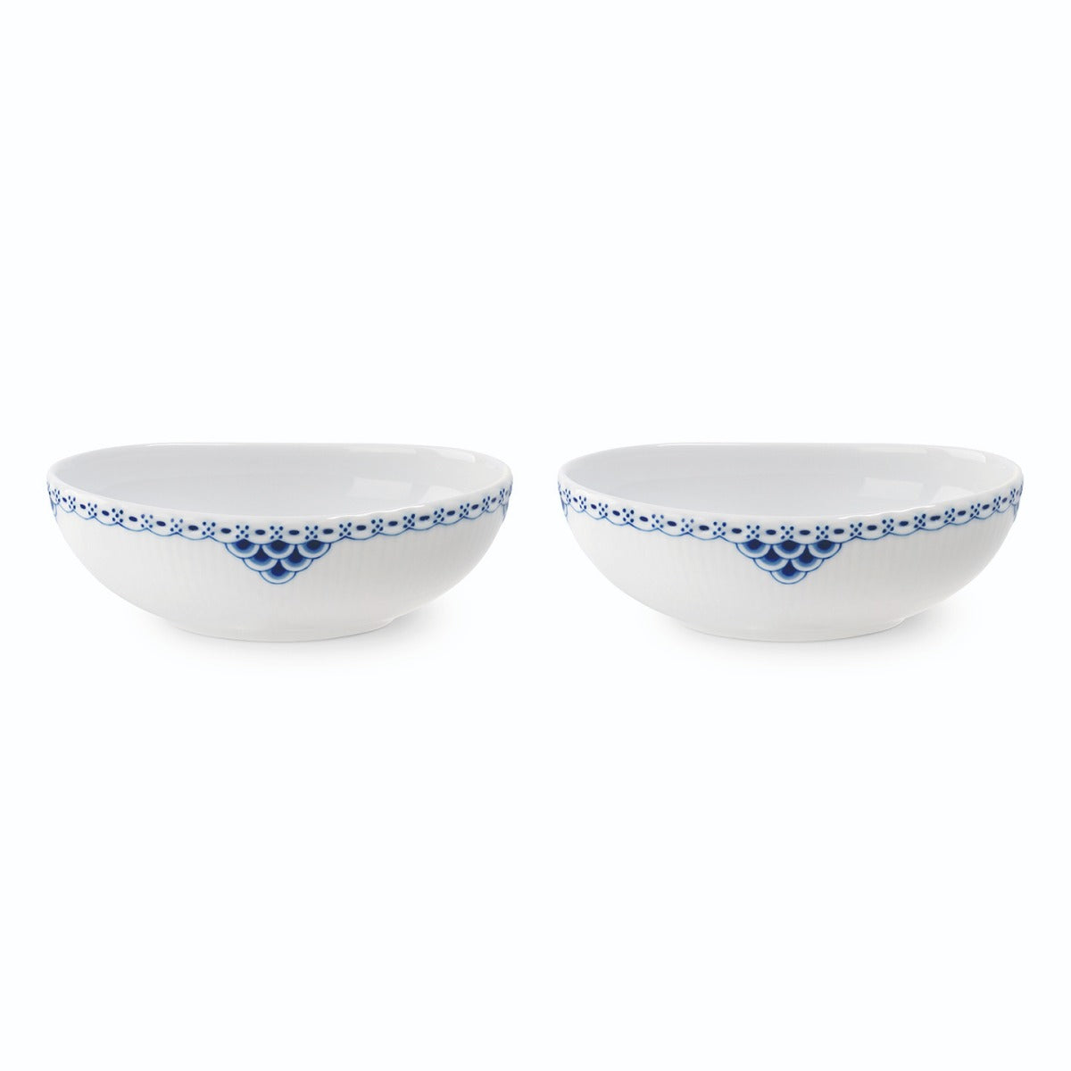 Royal Copenhagen Prinsesse oval skål, 2 stk - 37 cl. - Bahne